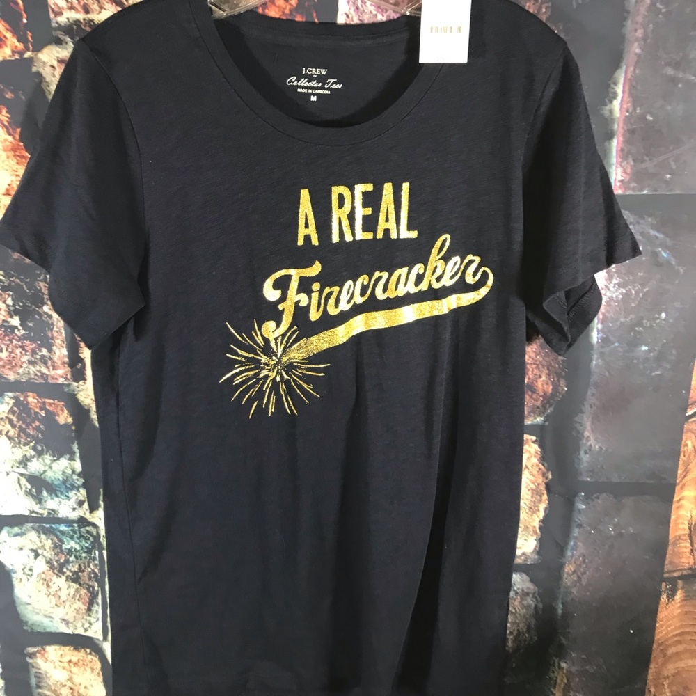 J crew medium size black T shirt . Short sleeve